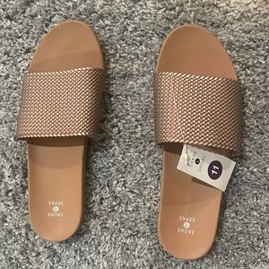 Shade & Shore NWT Rana Slide Sandals - Rose Gold